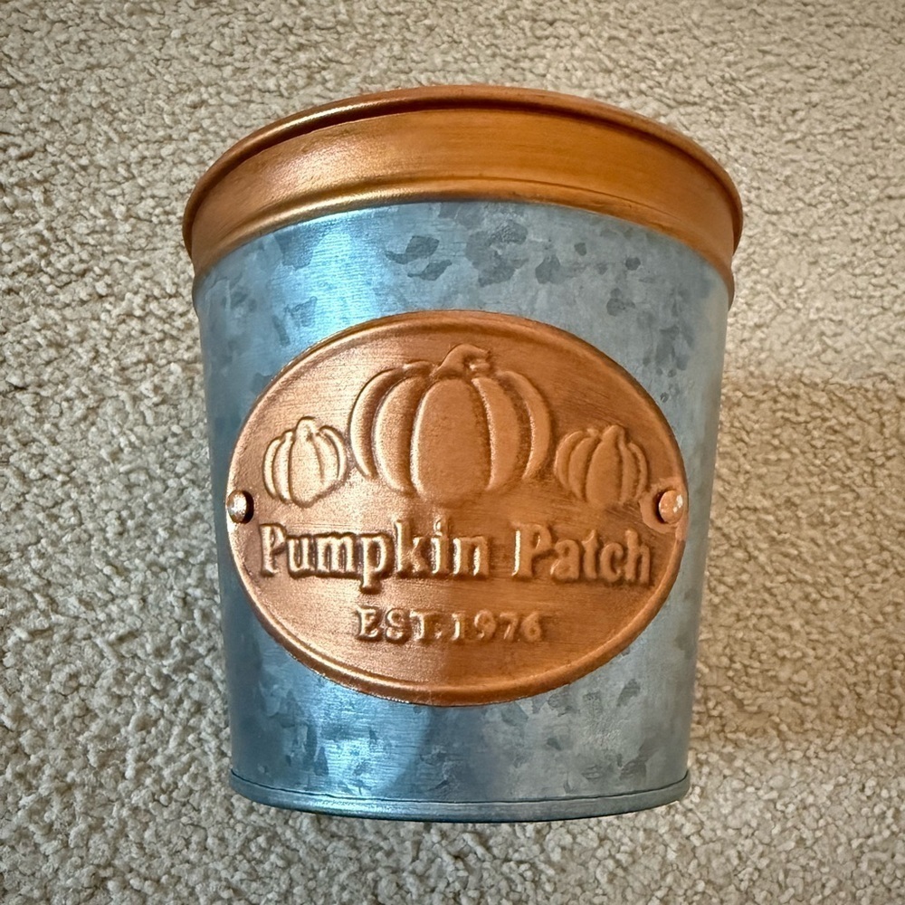 FTD | Pumpkin Patch Metal Flower Vase / Bucket for Fall